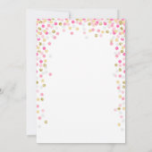 Baby shower Dank u Kaart Confetti Goud roze meisje (Achterkant)