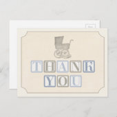 baby shower dank u kaart, dank u briefkaart (Voorkant / Achterkant)