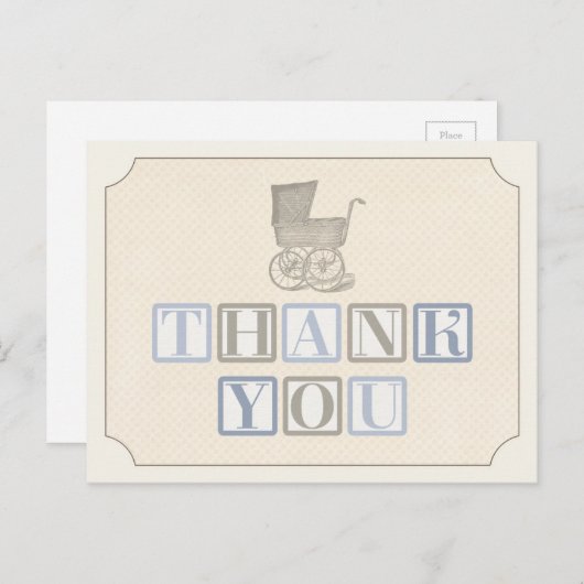 baby shower dank u kaart, dank u briefkaart (Voorkant / Achterkant)