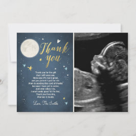 Baby shower Dank u kaart Liefde U naar de maan
