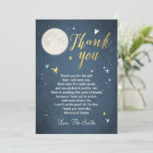 Baby shower Dank u kaart Liefde U naar de maan (Staand voorkant)