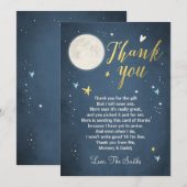 Baby shower Dank u kaart Liefde U naar de maan (Voorkant / Achterkant)