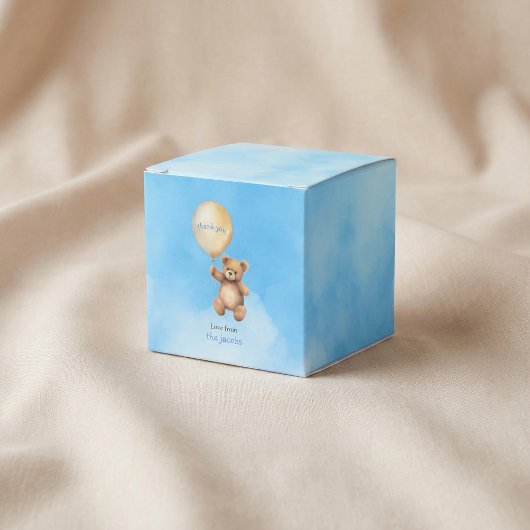 Baby shower dank u kaart met leuke teddybeer bedankdoosjes