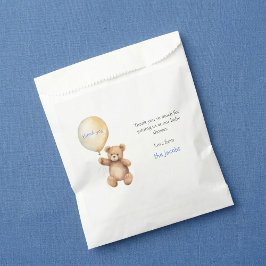 Baby shower dank u kaart met leuke teddybeer bedankzakje