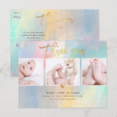 Baby shower Dank u kleurrijke penseelstreken Briefkaart (Voorkant / Achterkant)