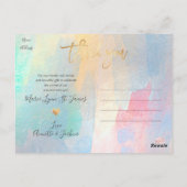 Baby shower Dank u kleurrijke penseelstreken Briefkaart (Achterkant)