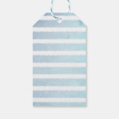 Baby shower Dank u konijnenblauw witte streep Cadeaulabel (Achterkant)