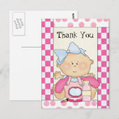 Baby shower Dank u meisje briefkaart (Voorkant / Achterkant)
