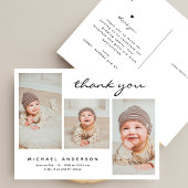 Baby shower Dank u moderne eenvoudige fotocollage Briefkaart