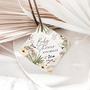 Baby shower dank u moderne pampas grasspriet bedankjes labels