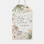 Baby shower dank u moderne pampas grasspriet cadeaulabel (Voorkant)