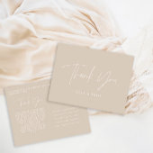 Baby shower dank u natuurlijk beige elegant modern briefkaart
