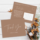 Baby shower dank u natuurlijk bruin elegant modern briefkaart