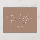 Baby shower dank u natuurlijk bruin elegant modern briefkaart (Voorkant)