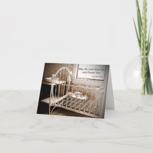 Baby shower Dank U Nota moge de Heer U zegenen Bedankkaart (Voorkant)