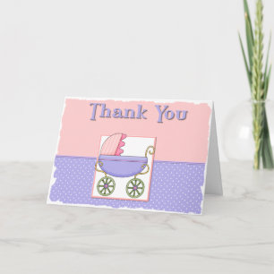 Baby shower Dank u Opmerking Bedankkaart