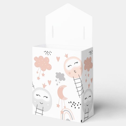 Baby shower Dank u Pathway to the Moon Bedankdoosjes (Geopend)