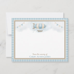 Baby shower dank u platte briefkaarten