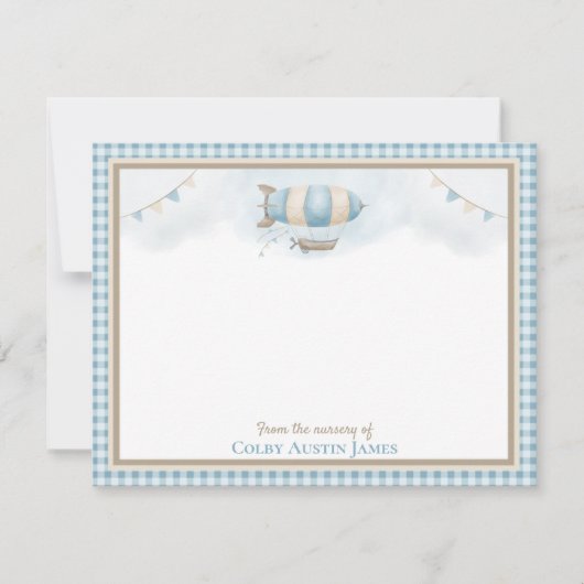 Baby shower dank u platte briefkaarten (Voorkant)