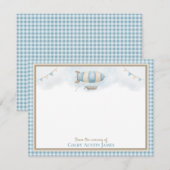 Baby shower dank u platte briefkaarten (Voorkant / Achterkant)