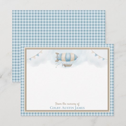 Baby shower dank u platte briefkaarten (Voorkant / Achterkant)