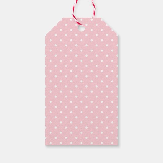 Baby shower Dank u Polka Dots Blush Pink Modern Cadeaulabel (Achterkant)