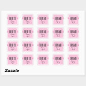 BABY SHOWER Dank u Roze Polka Dots V11A Vierkante Sticker (Vel)