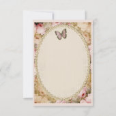 Baby shower Dank u Rozen en vlinder Bedankkaart (Achterkant)