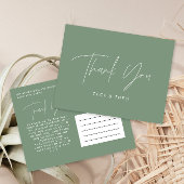 Baby shower dank u Sage Green Elegant Modern Briefkaart