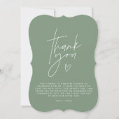 Baby shower dank u Sage Green Elegant Modern Kaart (Voorkant)