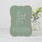 Baby shower dank u Sage Green Elegant Modern Kaart (Staand voorkant)