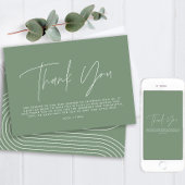 Baby shower dank u Sage Green Elegant Modern Kaart