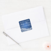 Baby shower Dank u Sparkling Wave Blue Vierkante Sticker (Envelop)