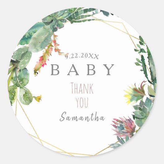 Baby shower Dank u Sticker (Voorkant)