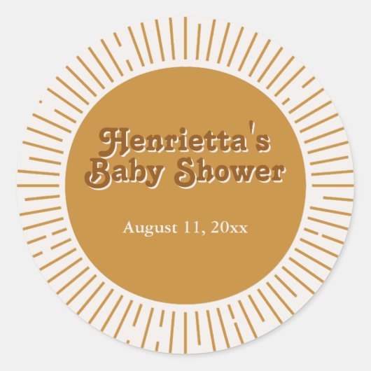 Baby shower Dank U Sticker Hier komt de Zoon (Voorkant)