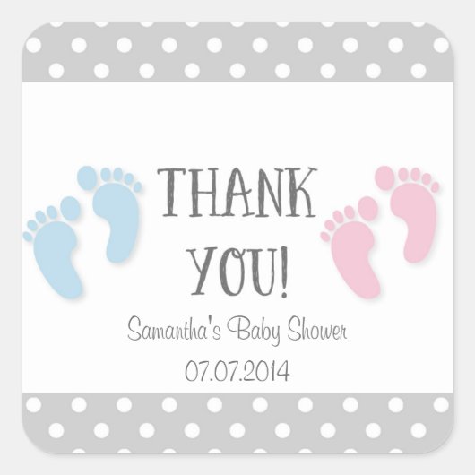 Baby shower Dank u Stickers (Voorkant)