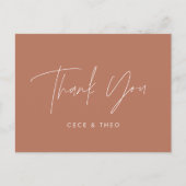 Baby shower dank u terracotta elegant modern briefkaart (Voorkant)