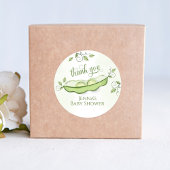 Baby shower Dank u twee erwten in een pod Ronde Sticker
