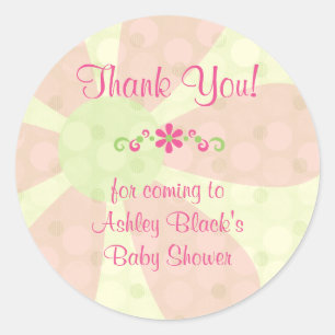 Baby shower Dank u voor tag Stickers
