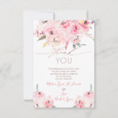 Baby shower Dank u voor uw geboorte Blush Peonies Bedankkaart (Voorkant)