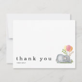 Baby shower Dank u voor uw naam Slapend Elephant P Notitiekaartje (Voorkant)