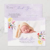 Baby shower Dank u Waterverf gele rozen Briefkaart (Voorkant / Achterkant)