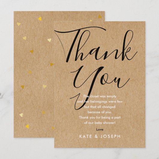 Baby shower Dank u wel degelijk bijtend grafisch s Bedankkaart (Voorkant / Achterkant)
