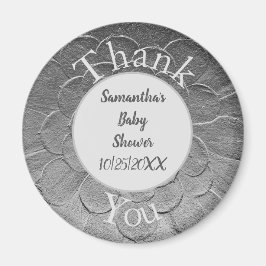 Baby shower Dank u wel Elegant Silver-waardering Magneet