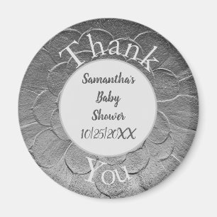 Baby shower Dank u wel Elegant Silver-waardering Magneet