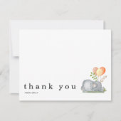 Baby shower Dank u wel Elephant Aslapen Yellow Notitiekaartje (Voorkant)