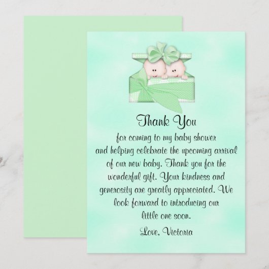 baby shower Dank u wel geneutrale geslachtsgelijkh Kaart (Voorkant / Achterkant)