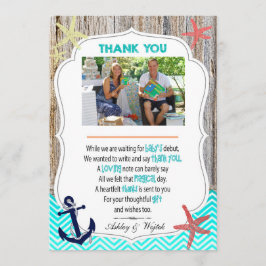 baby shower Dank u wel kaart Nautisch met uw foto