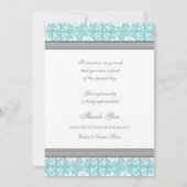 baby shower Dank u wel kaarten Blauwgroen grijze D (Achterkant)