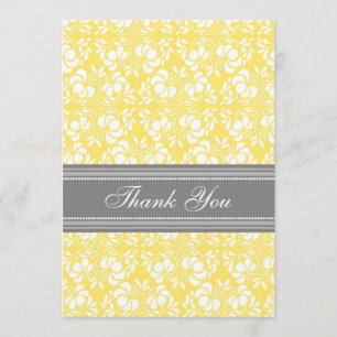 baby shower Dank u wel kaarten Lemon Grey Damask
